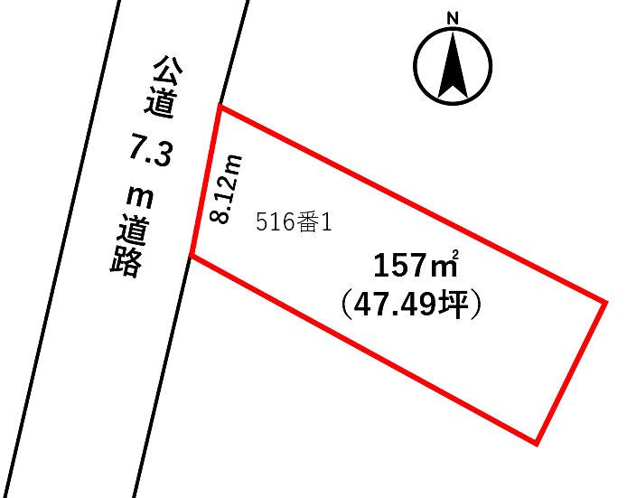 坂井市三国町北本町2丁目　売地 間取図・土地図
