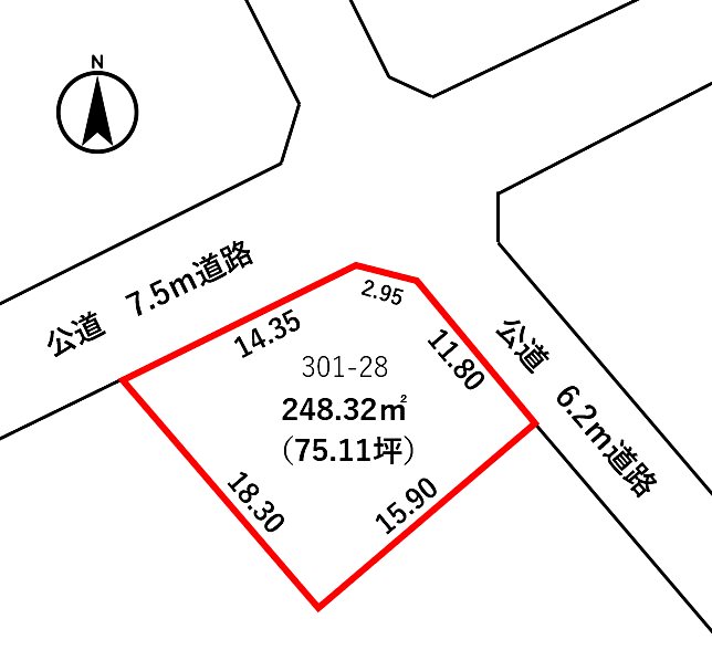 坂井市三国町米ケ脇1丁目　売地 間取図・土地図