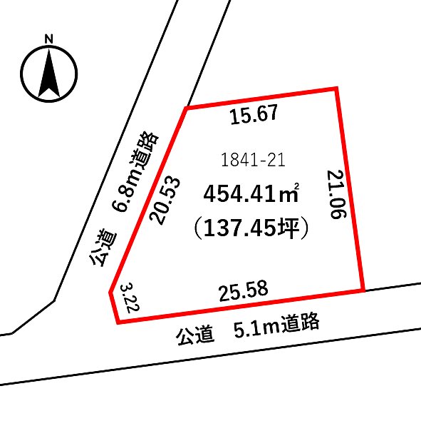 坂井市三国町青葉台　売地 間取図・土地図