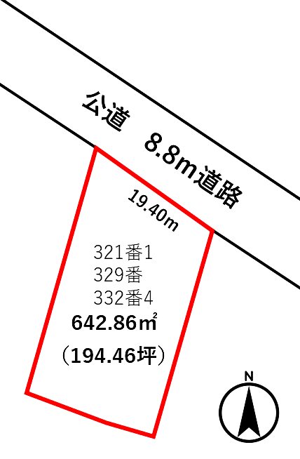 坂井市三国町南本町1丁目　売地 間取図・土地図