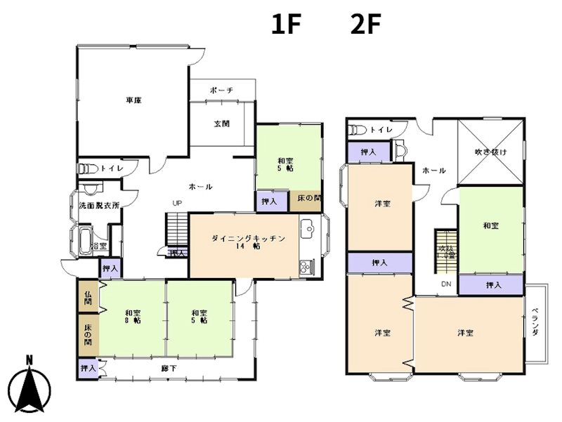 越前市向陽町　中古戸建 間取図・土地図