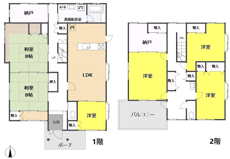 福井市大宮2丁目　中古戸建 間取図・土地図