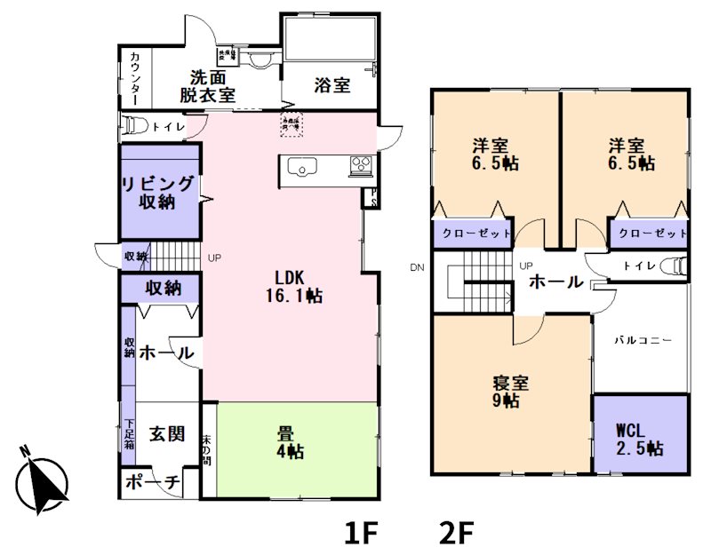 福井市舟橋黒竜1丁目　中古戸建 間取図・土地図