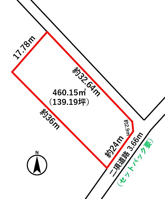 福井市白方町　売土地 間取図・土地図