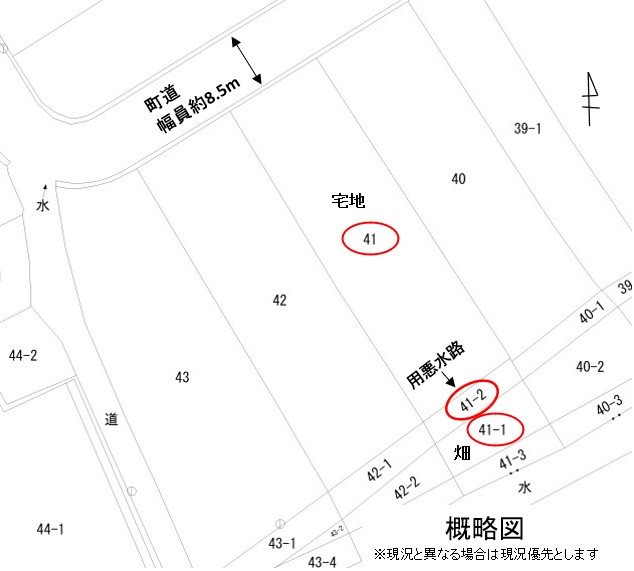 山元町坂元字町　売地 間取図・土地図