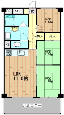 高槻ロイヤルハイツ 間取り図