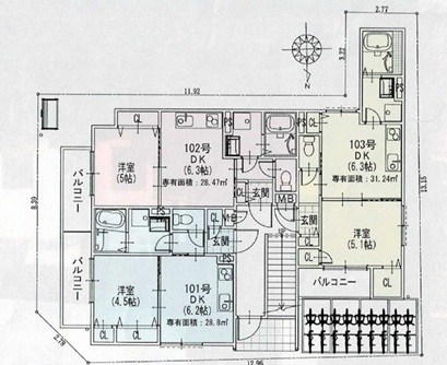 コンフォート東光町 間取り図