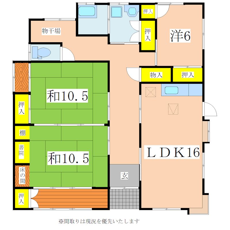 鹿児島県鹿屋市旭原町 間取図・土地図