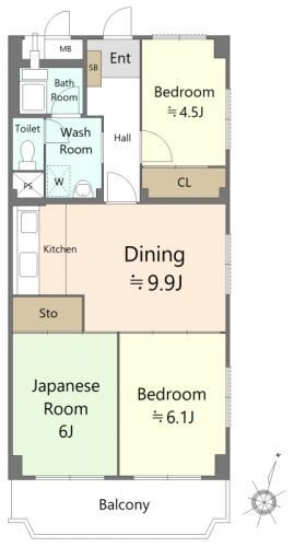 池上パークファミリア2号棟 間取図・土地図