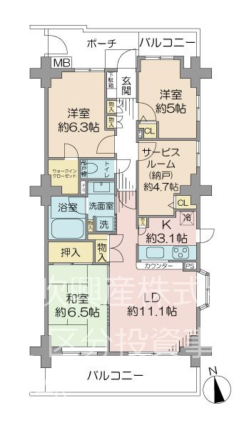 イトーピア原木中山 間取図・土地図