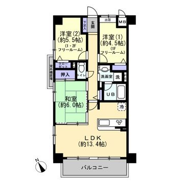 エスリード修学院 間取図・土地図