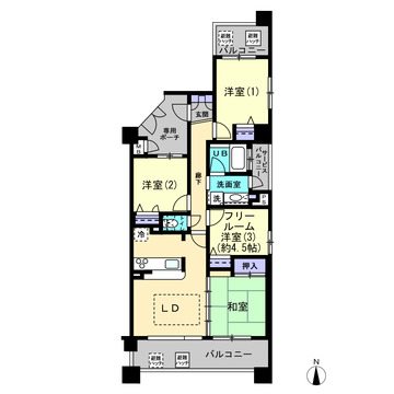エスリード瓢箪山駅前Ⅱ番館 間取図・土地図