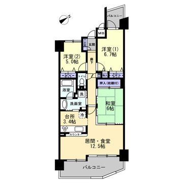 千里山西アーバンコンフォート 間取図・土地図