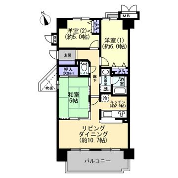 四季彩都いちょう館B棟 間取図・土地図