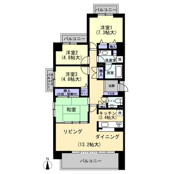 コープ野村新安城ウエスト壱番館 間取図・土地図