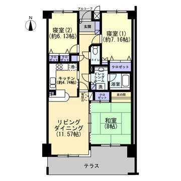 ダイアパレス本山 間取図・土地図