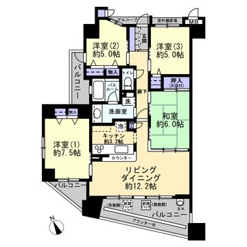 パレ昆陽池公園プルミエール 間取図・土地図