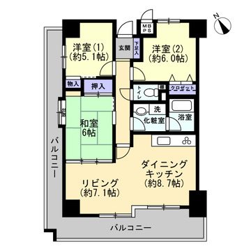 ダイアパレス住道ステーションスクエア 間取図・土地図