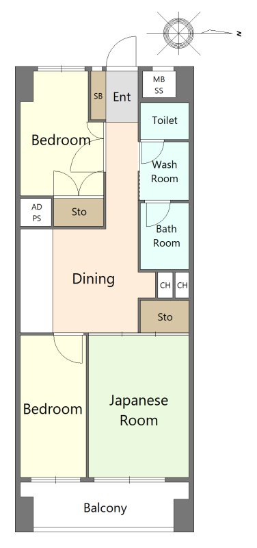 中野本町マンション 間取図・土地図