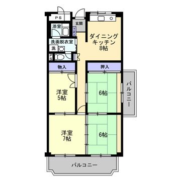 ローレルハイツ千里五号棟 間取図・土地図