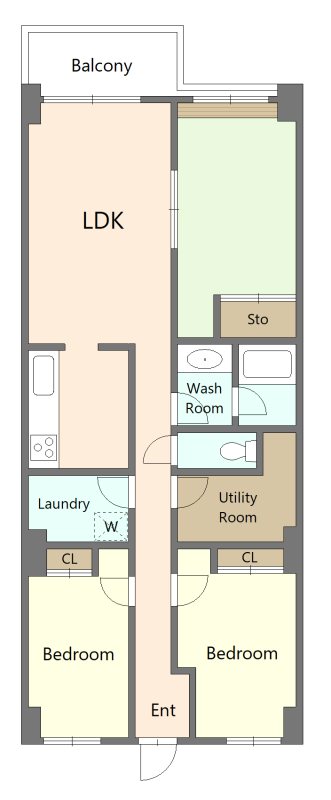 調布市　区分マンション 間取図・土地図