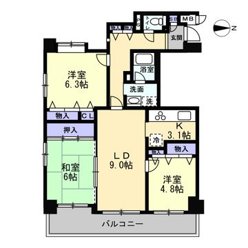 グリーンコーポ御池 間取図・土地図