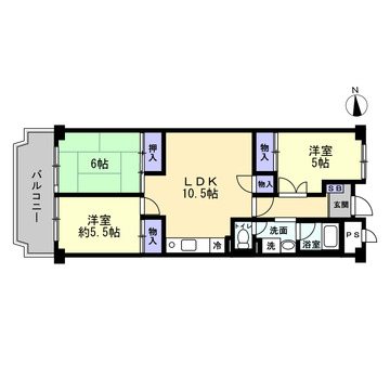 ローレルハイツ北天満2号棟 間取図・土地図
