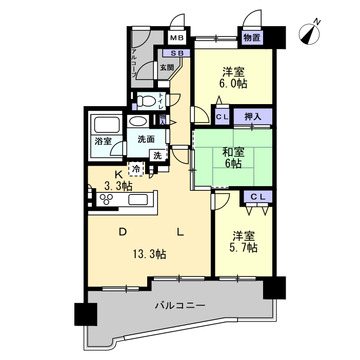 モアグレース末広 間取図・土地図