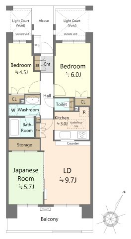 綱島東パークホームズ参番館 間取図・土地図