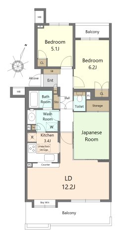 ヒルズ千歳烏山 間取図・土地図