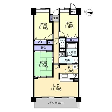 ケイーシティ桂川２番館 間取図・土地図