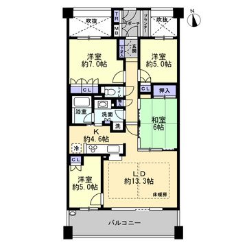 プラネスーペリア甲子園一番町 間取図・土地図