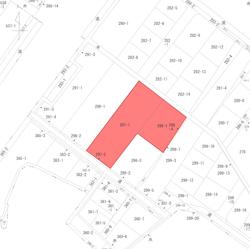 茨目３丁目　約447坪 間取図・土地図