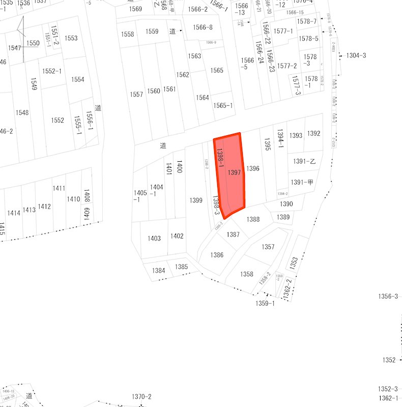 西港町　約73坪 間取図・土地図