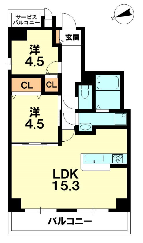 Ｍプラザ堅田駅前弐番館 301号室 間取り図