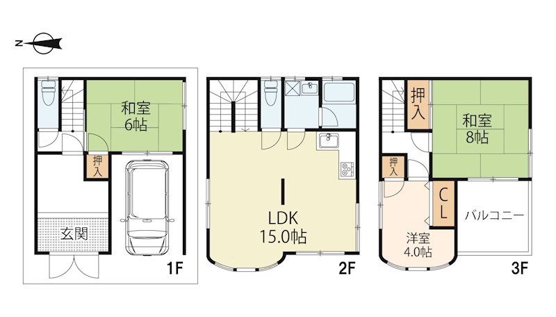 京都市山科区西野大鳥井町 間取り図