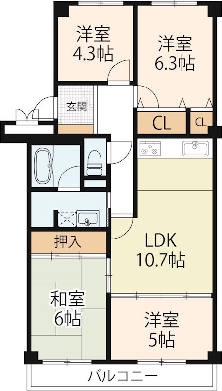 グランドメゾン守山1号棟 間取り図