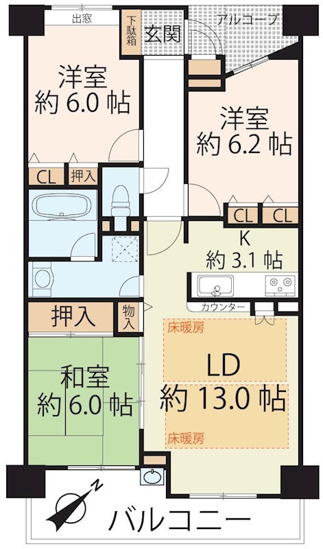 アクシス瀬田駅前  間取り図