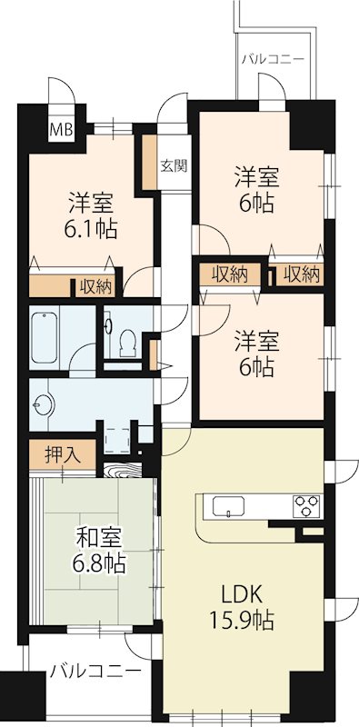 伽羅コート草津壱番館  間取り図