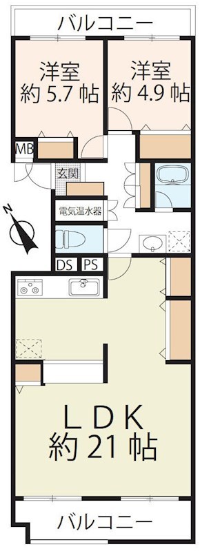 椿ハイツ瀬田川     309号室 間取り図