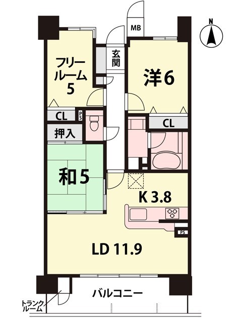 パデシオン西大津 1509号室 間取り図