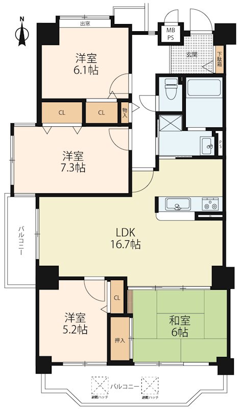 アメニティ石山Ⅱ  間取り図