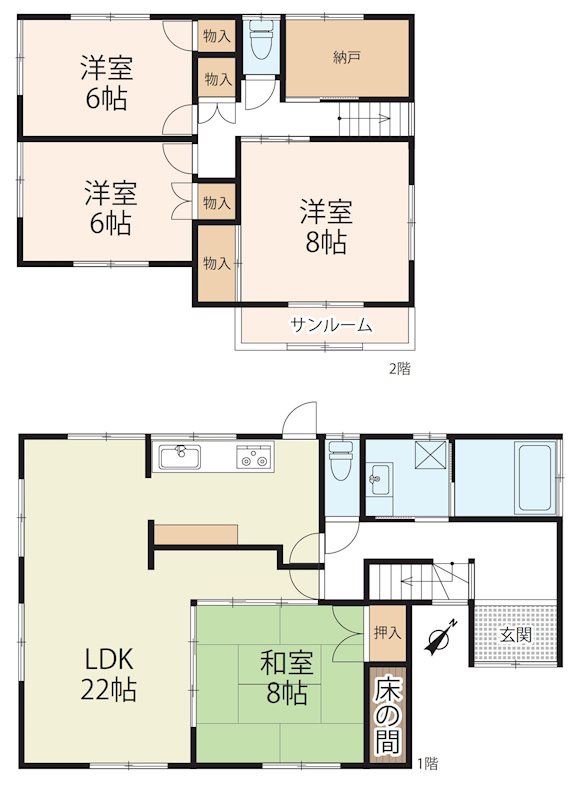 草津市若草3丁目 間取り図