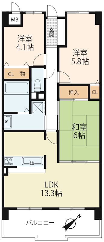 リヴラン大津・石山 204号室 間取り図