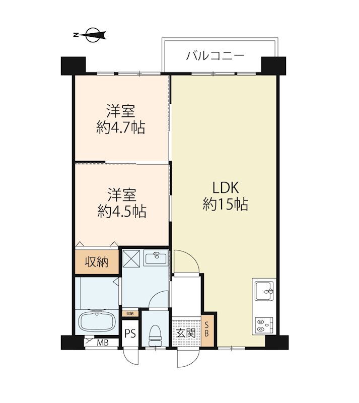 九条住宅 804号室 間取り図