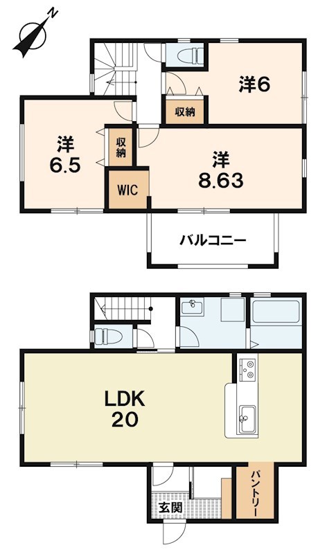 大津市真野５丁目３期１号棟 間取り図