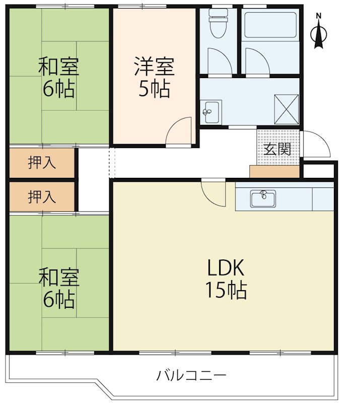 膳所ハイツ1号棟   間取り図