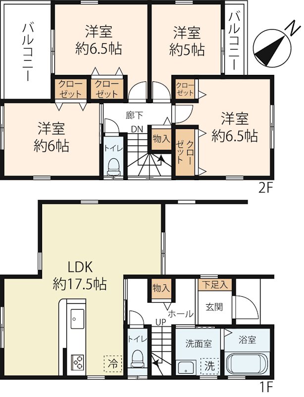 野洲市上屋【2号地】 間取り図