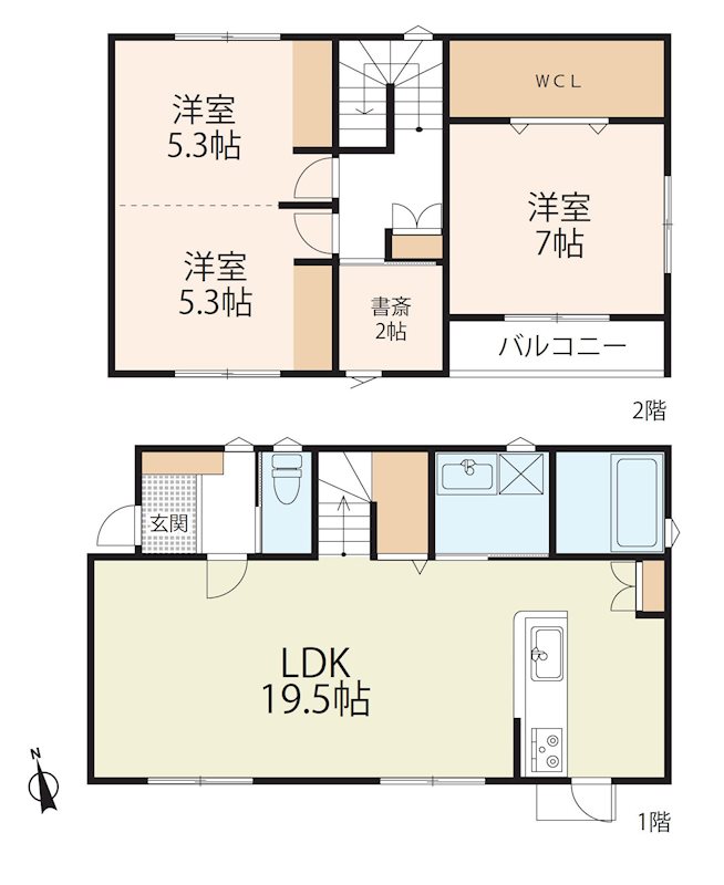 草津市南笠東3丁目 　　【2号地】 間取り図