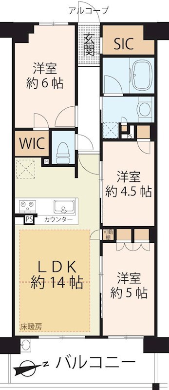 プレサンスロジェ大津瀬田レイクフロント    間取り図